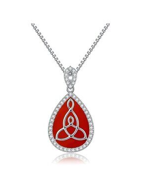 Celtic Motherhood Knot Necklace Sterling Silver Triquetra Vintage Triangle Women